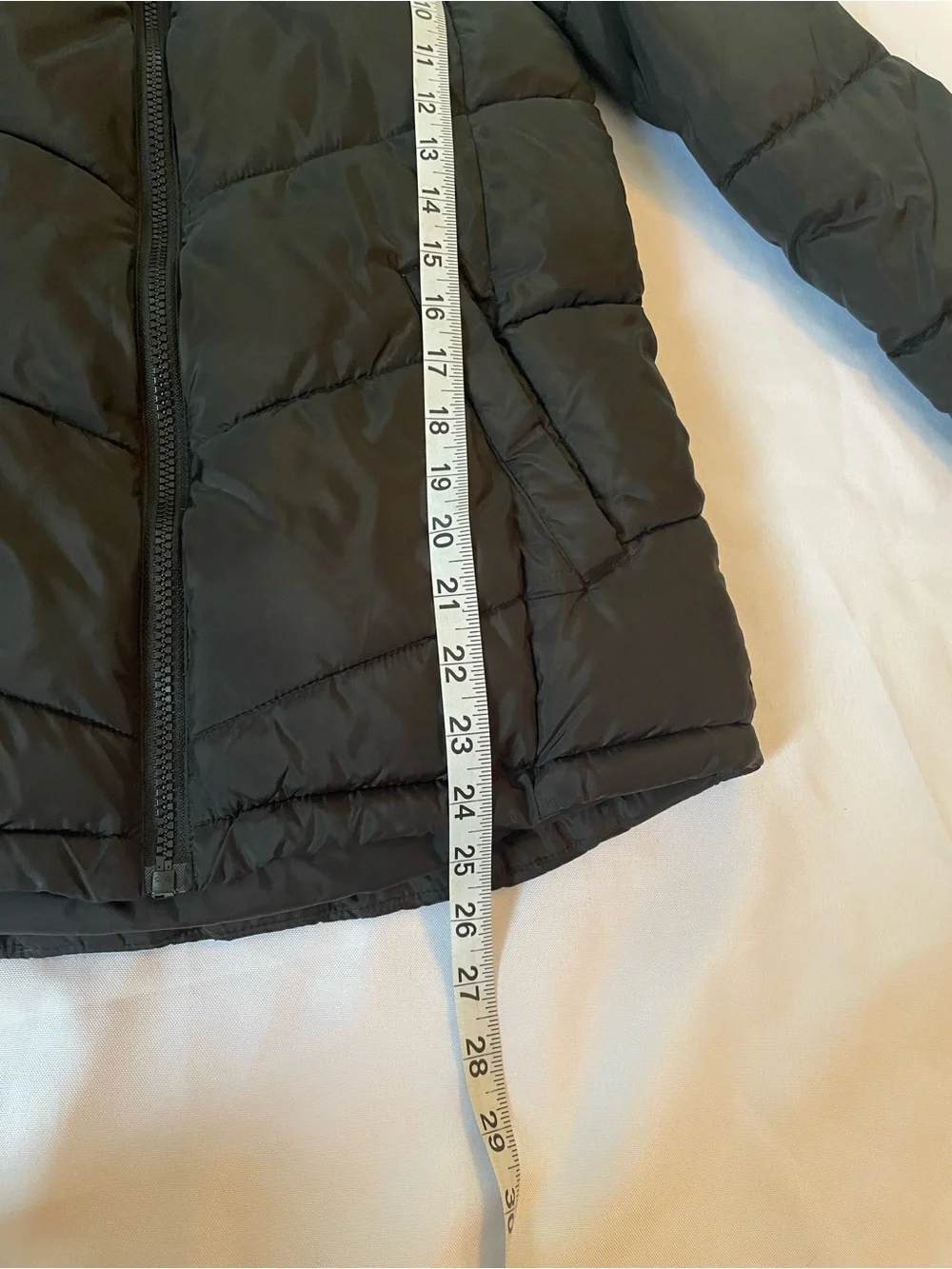 Justice Kids Black Puffer Jacket Warm Lining, Sleeve Decal, & Pockets Size 10(M)